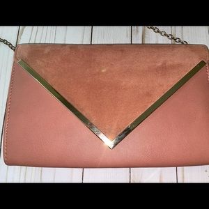 Aldo Pink Suede Clutch